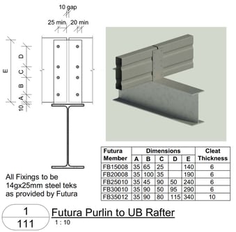 Futura Box-Beam Purlin to UB Rafter